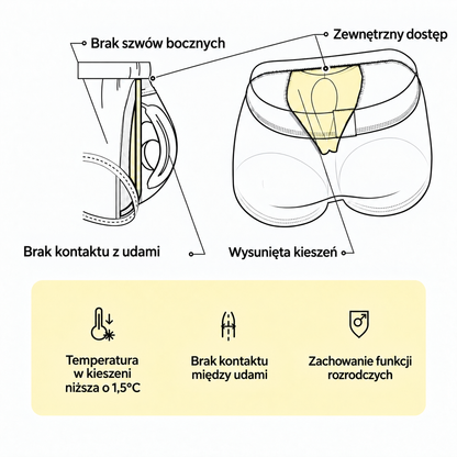 Schemat konstrukcji bokserek – zewnętrzny dostęp do kieszeni – opis po polsku
